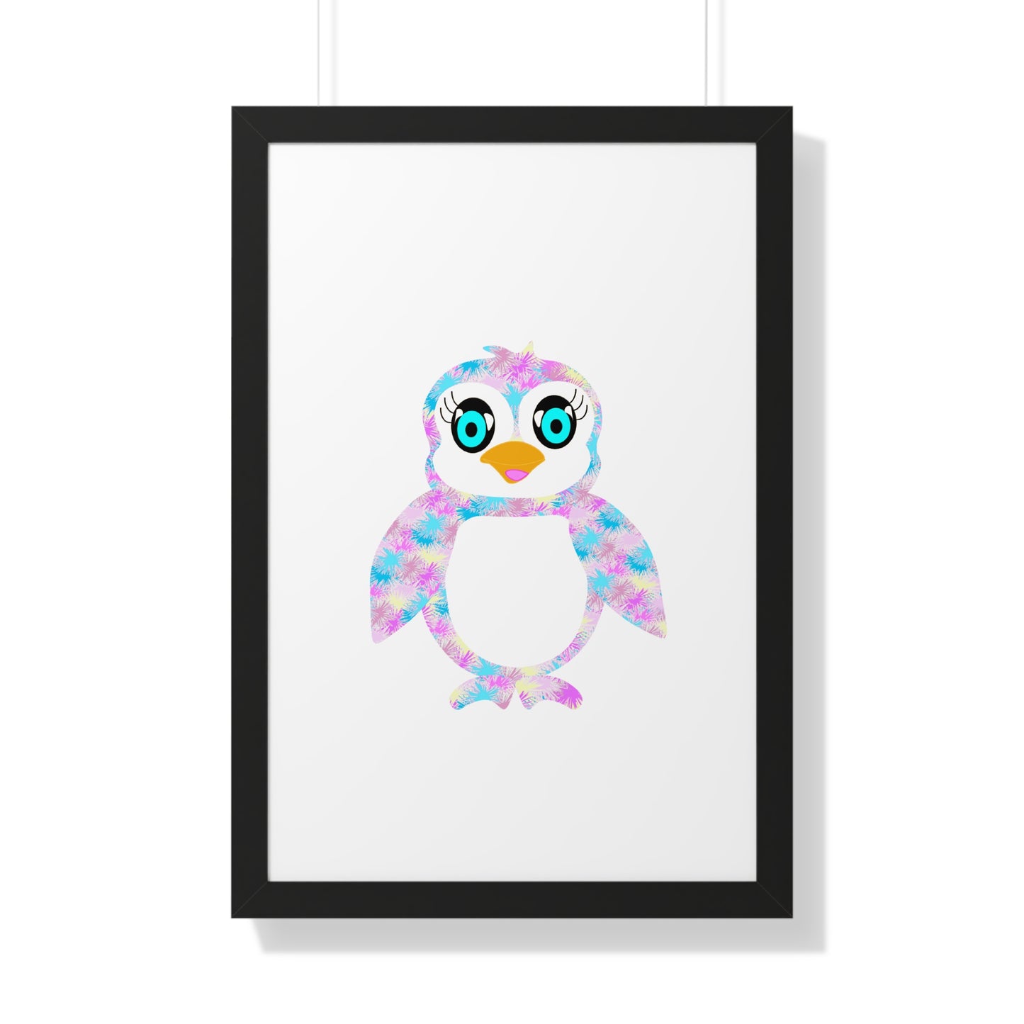 The Penguinies Art Pink Framed Vertical Poster
