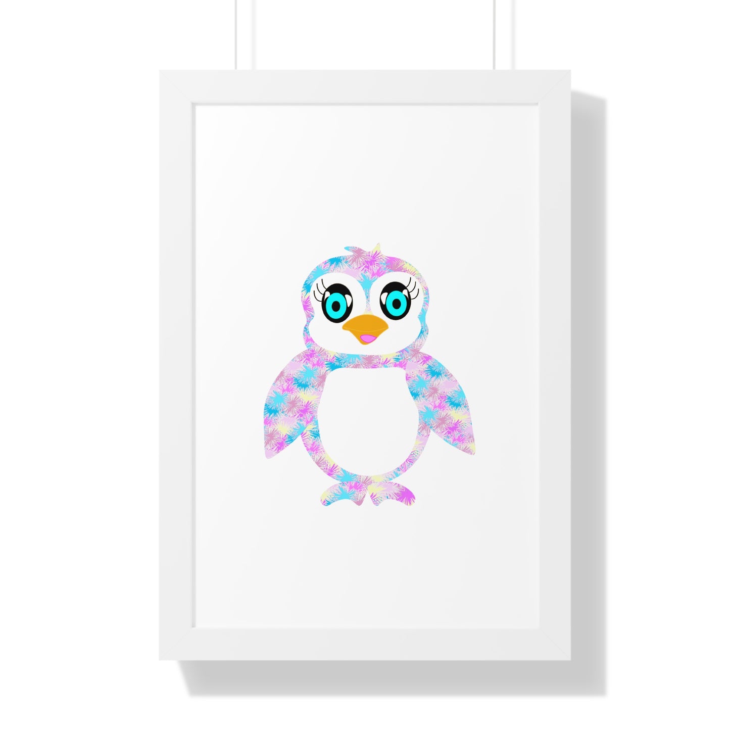 The Penguinies Art Pink Framed Vertical Poster