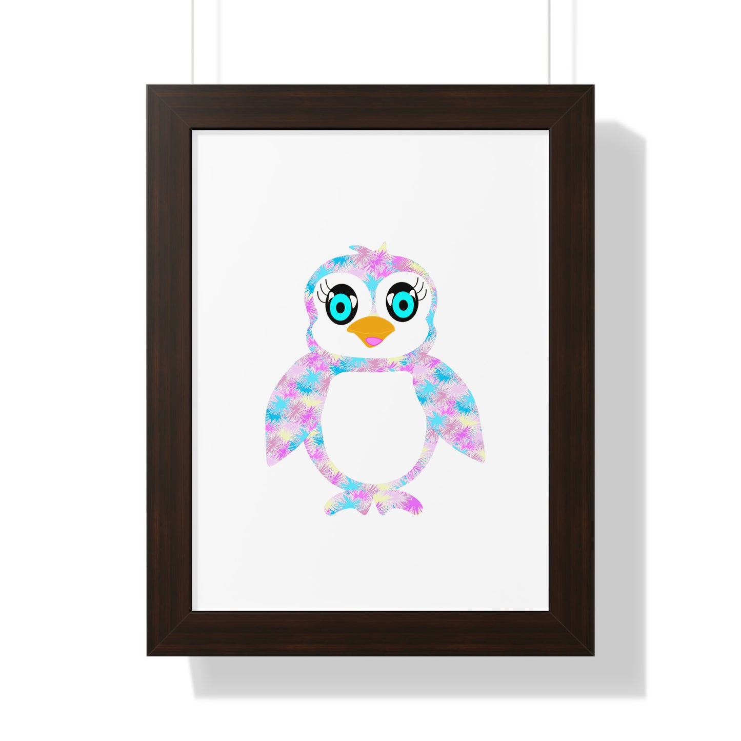 The Penguinies Art Pink Framed Vertical Poster