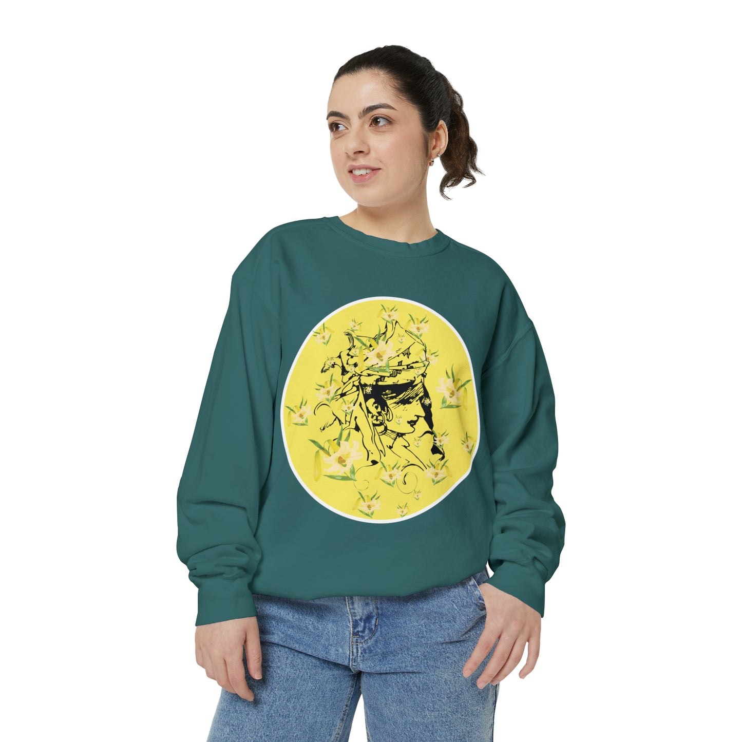 Daffodil Woman Art Unisex Garment-Dyed Sweatshirt