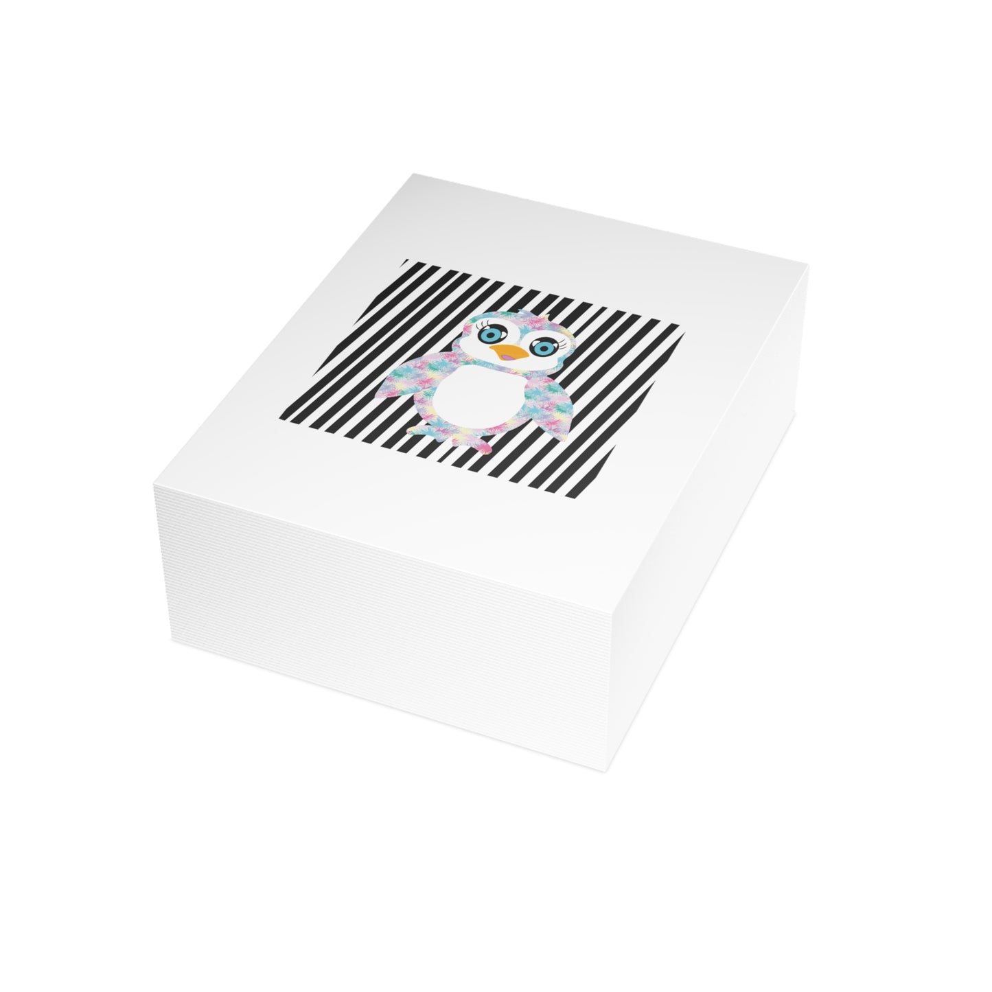 The Penguinies Black & White Stripes Greeting Cards (1, 10, 30, and 50pcs)