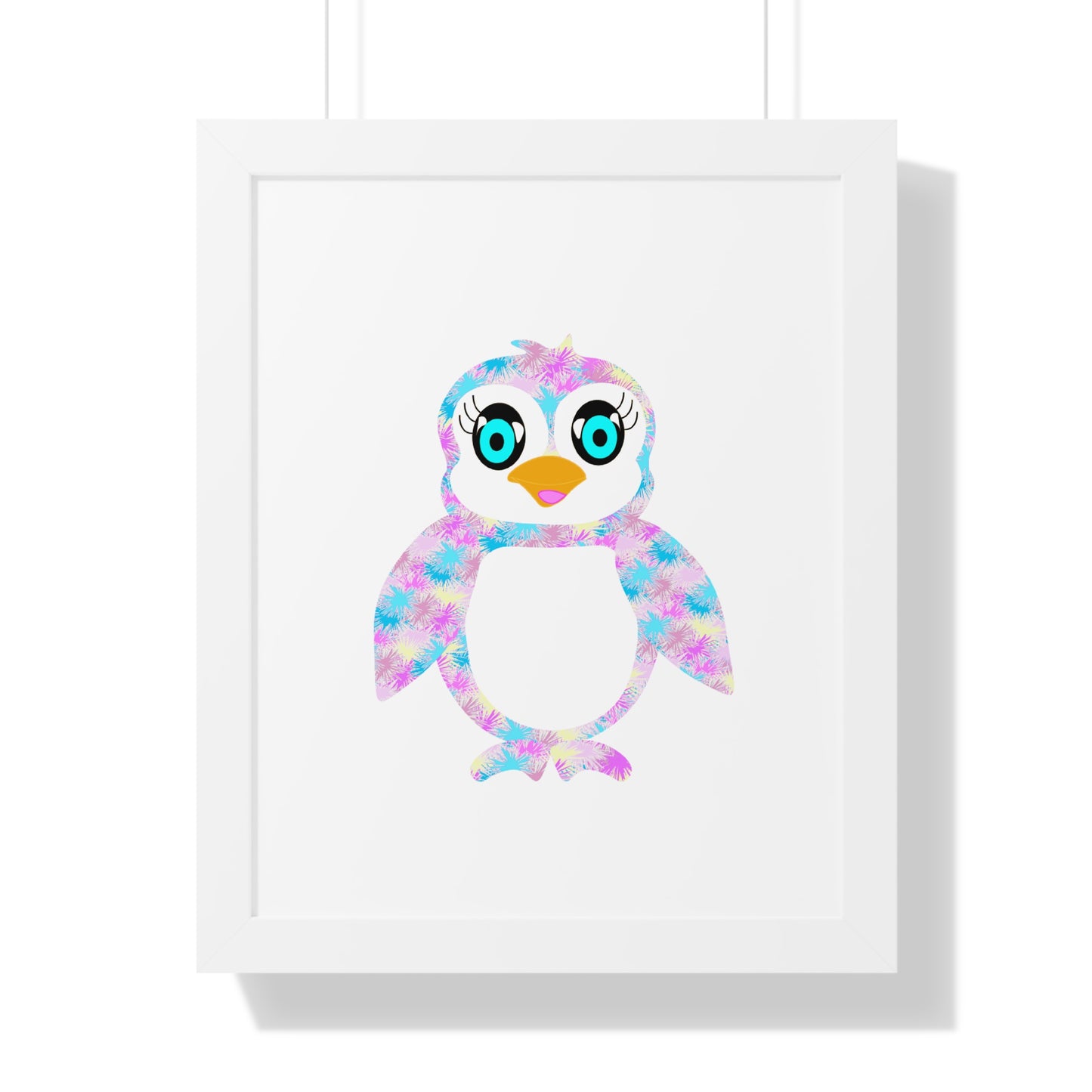 The Penguinies Art Pink Framed Vertical Poster