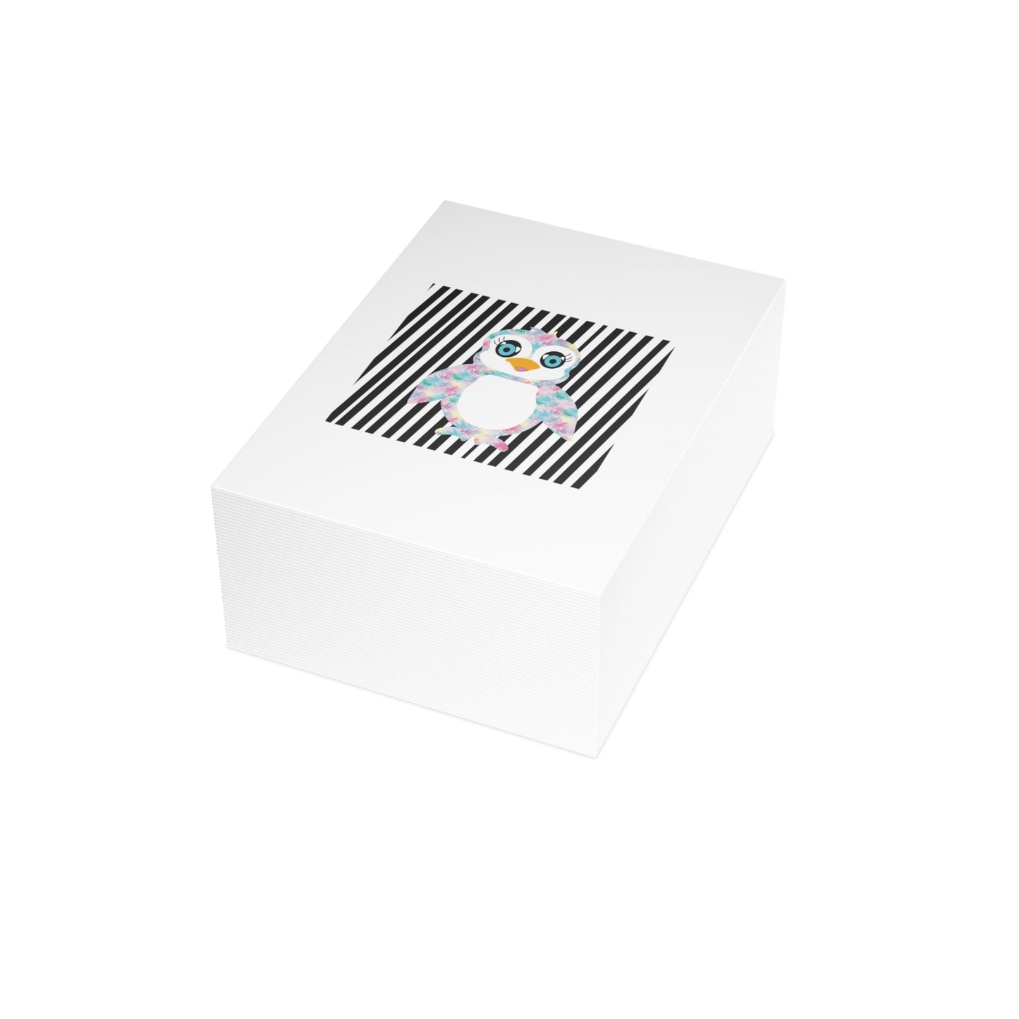 The Penguinies Black & White Stripes Greeting Cards (1, 10, 30, and 50pcs)