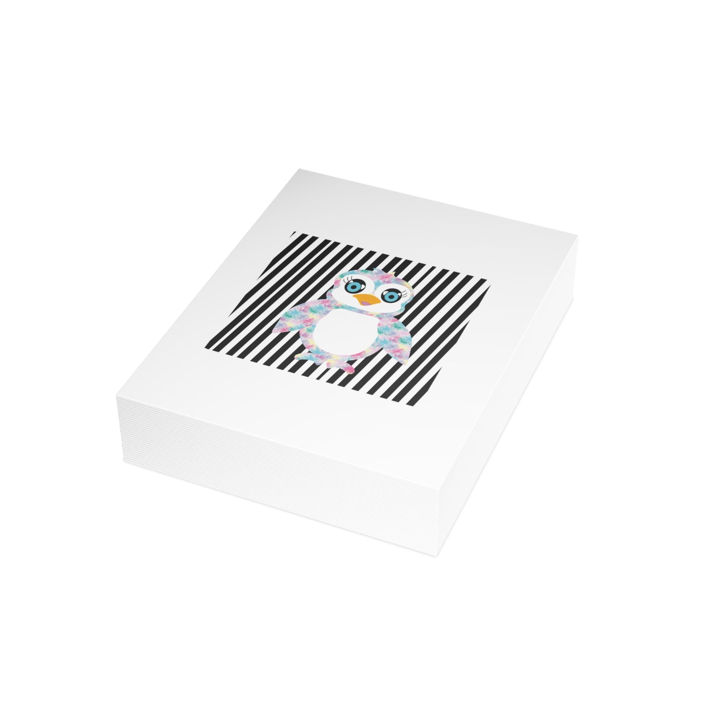 The Penguinies Black & White Stripes Greeting Cards (1, 10, 30, and 50pcs)