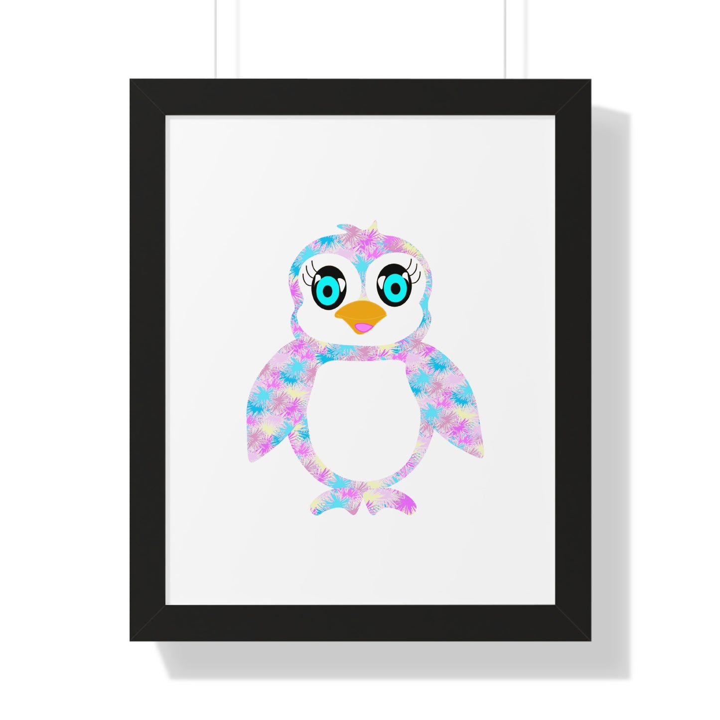 The Penguinies Art Pink Framed Vertical Poster