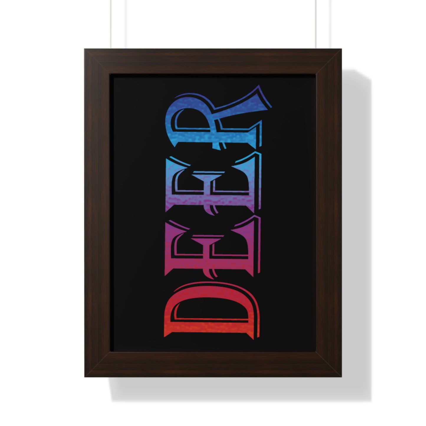 Deer Multi-Coloured Typography Framed Vertical Poster