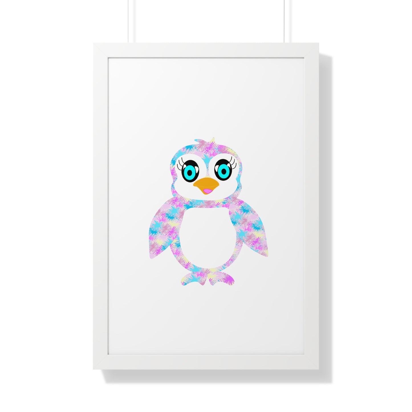 The Penguinies Art Pink Framed Vertical Poster