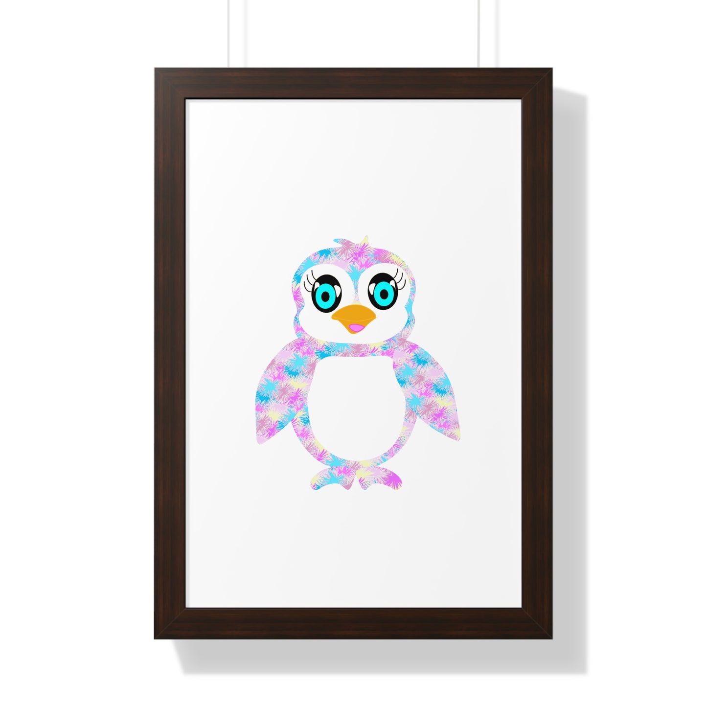 The Penguinies Art Pink Framed Vertical Poster
