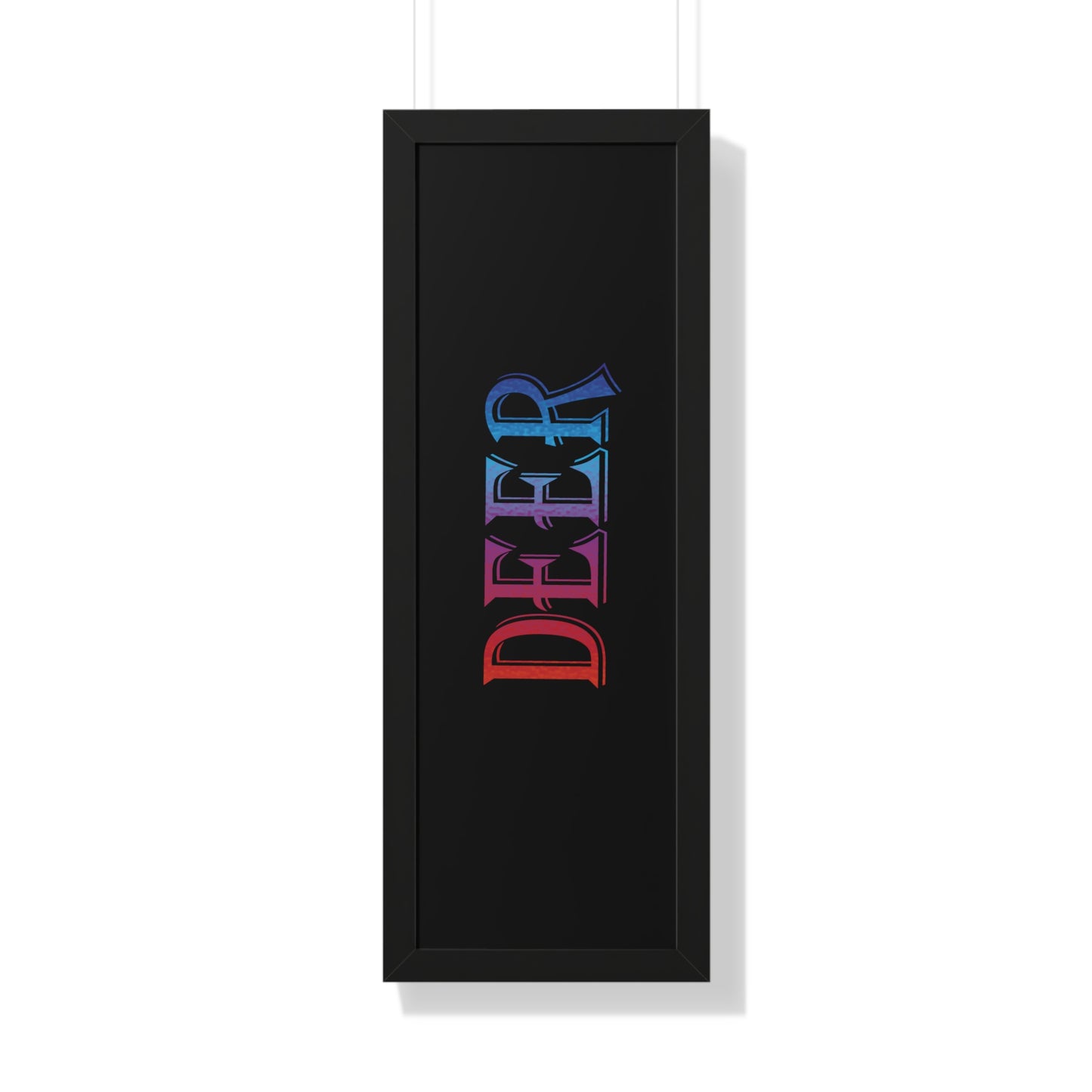 Deer Multi-Coloured Typography Framed Vertical Poster