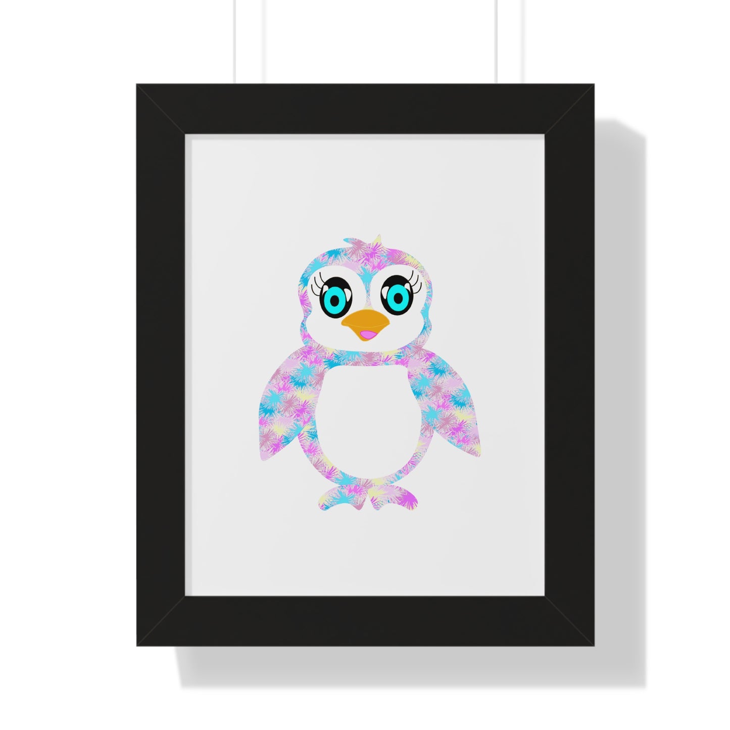 The Penguinies Art Pink Framed Vertical Poster