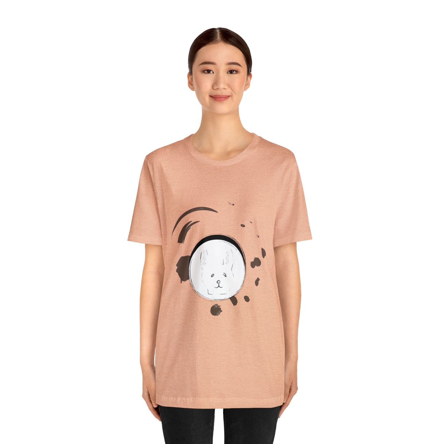 Rabbit Ink Black & White Art Unisex Jersey Short Sleeve Tee