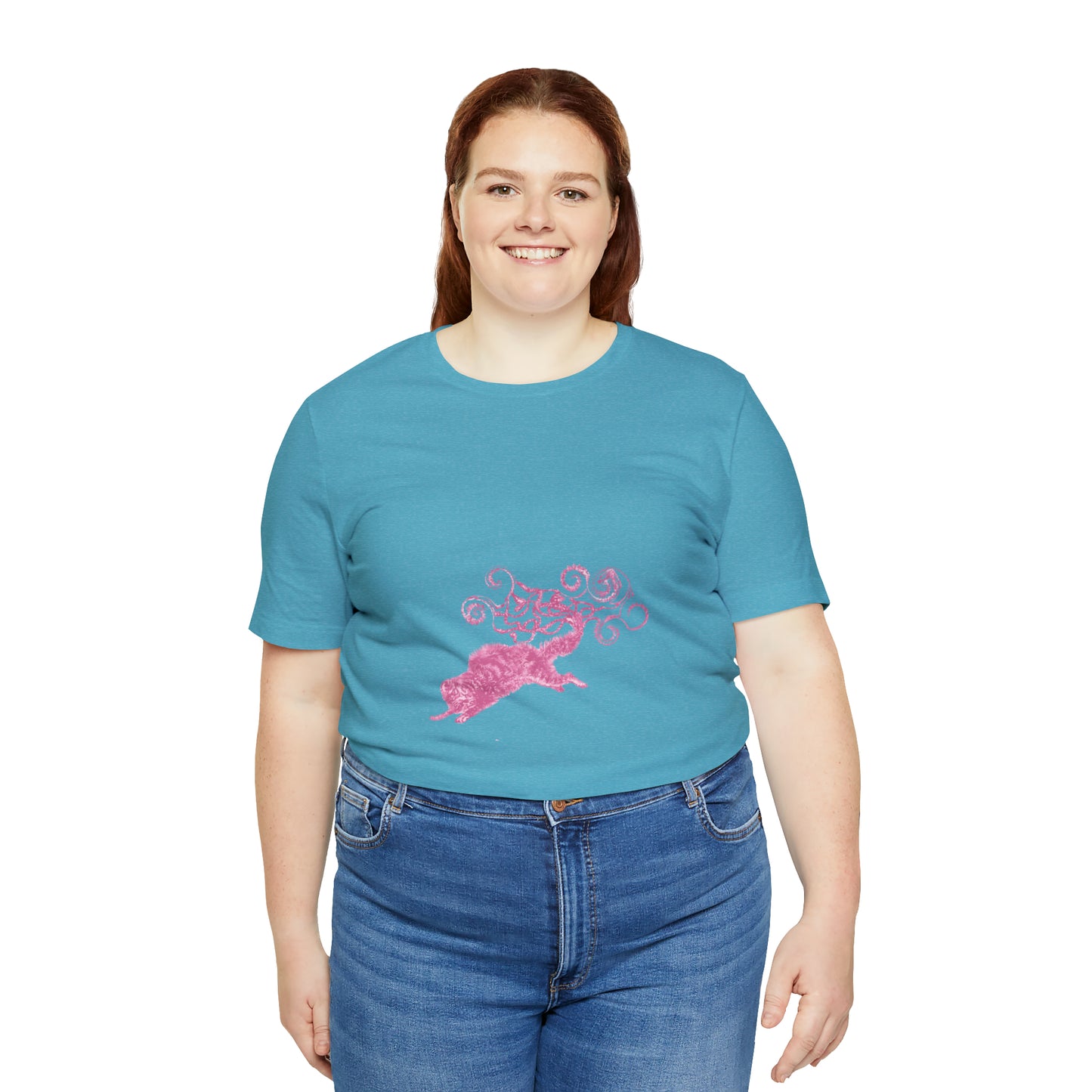 Pink Cat's Tail Art Unisex Jersey Short Sleeve Tee
