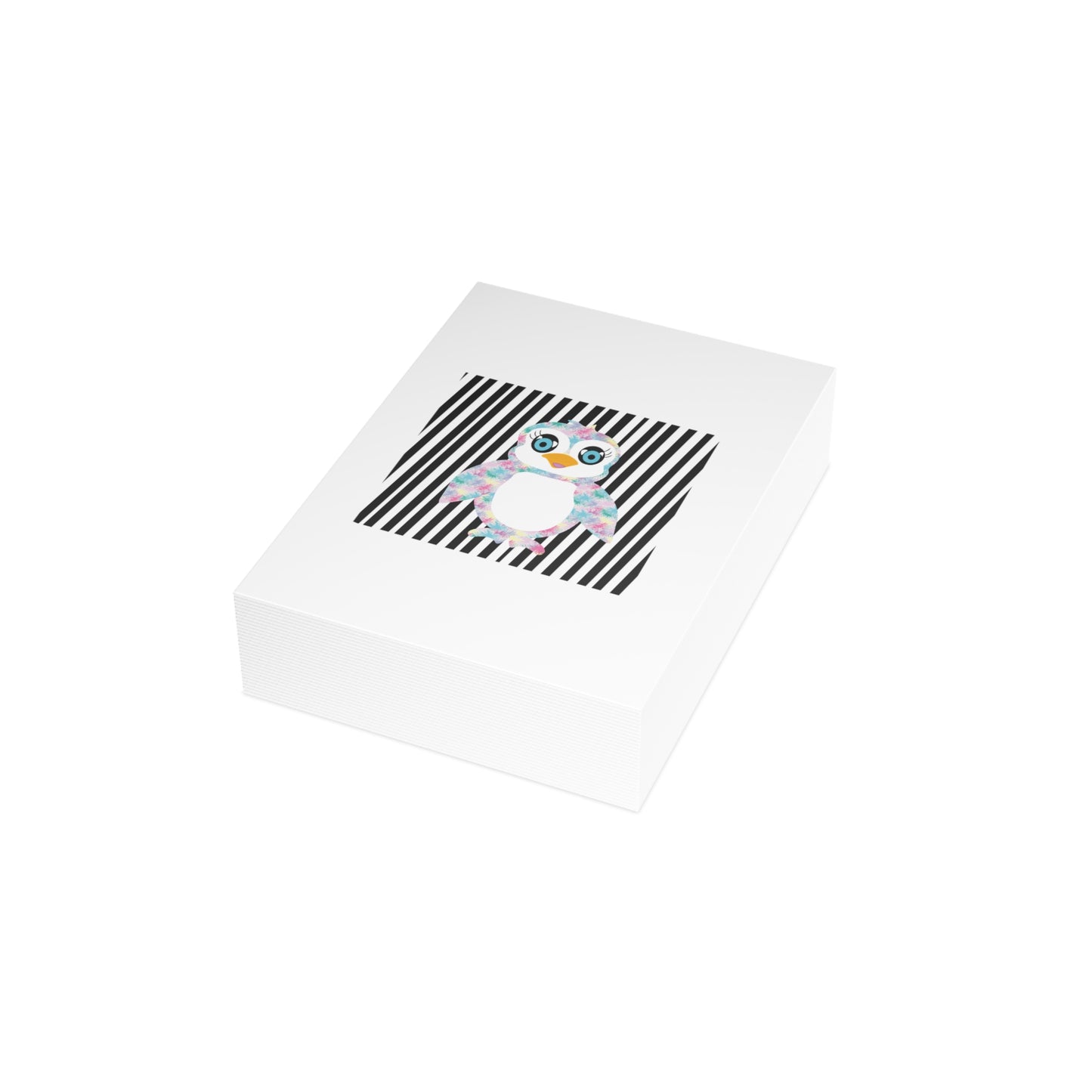 The Penguinies Black & White Stripes Greeting Cards (1, 10, 30, and 50pcs)