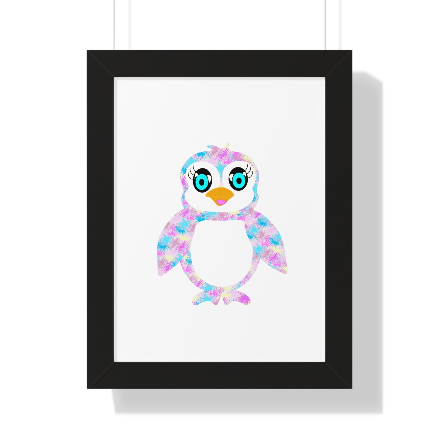The Penguinies Art Pink Framed Vertical Poster