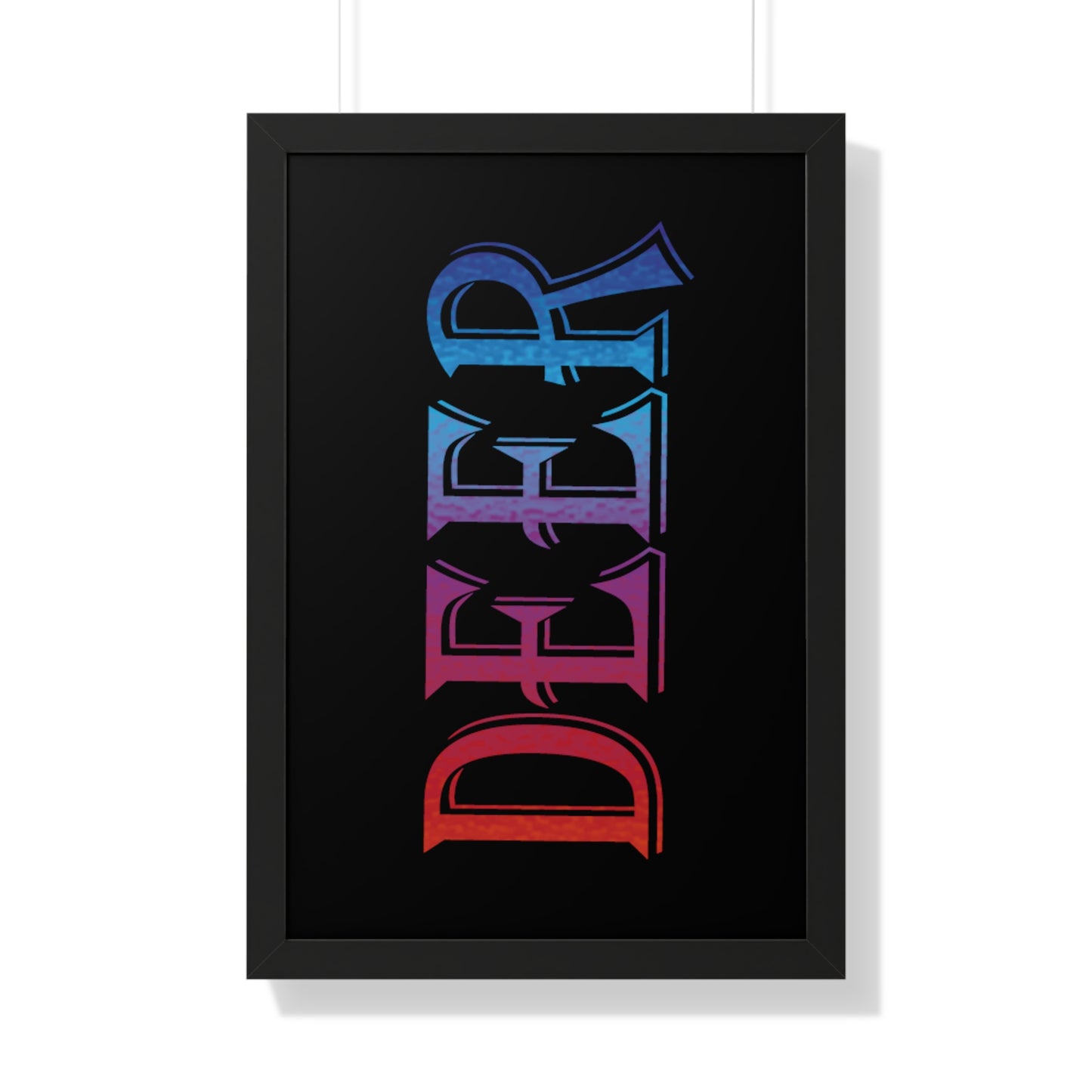 Deer Multi-Coloured Typography Framed Vertical Poster
